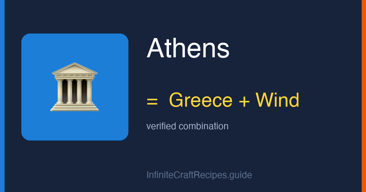 How to make Athens in Infinite Craft: combine Greece and Wind.