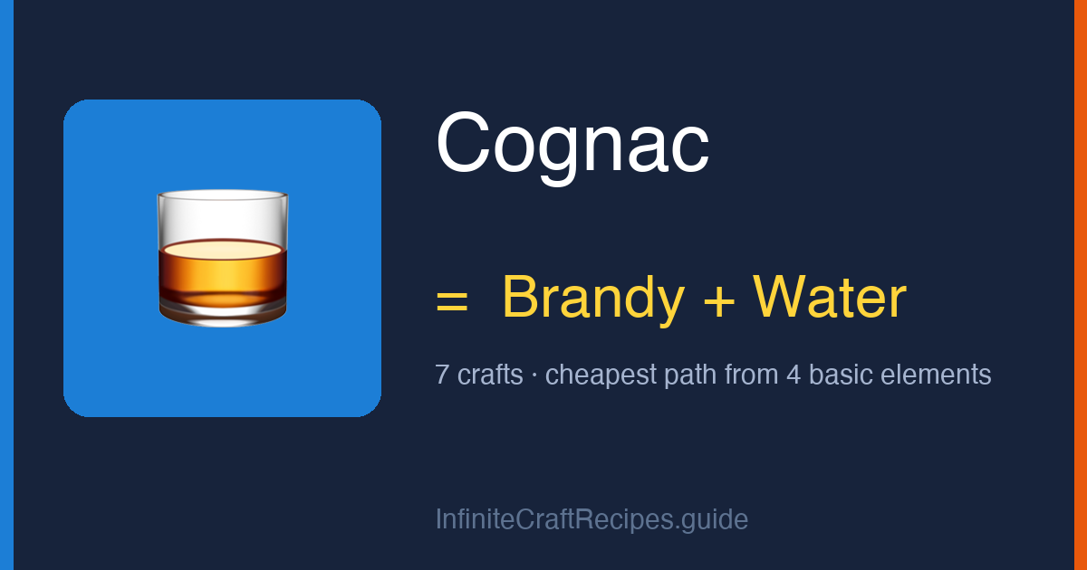 How to make Cognac in Infinite Craft: combine Brandy and Water, 7 crafts total from the four basic elements.