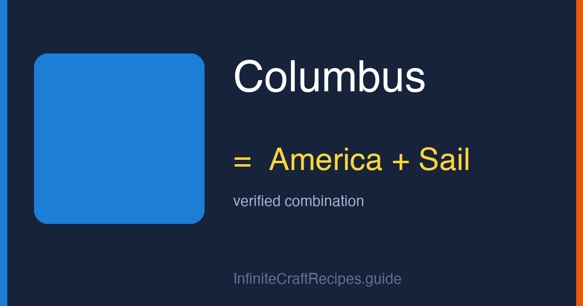 How to make Columbus in Infinite Craft: combine America and Sail.