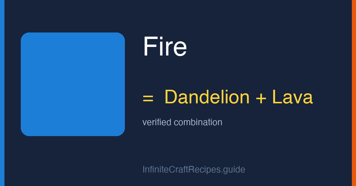 How to make Fire in Infinite Craft: combine Dandelion and Lava.