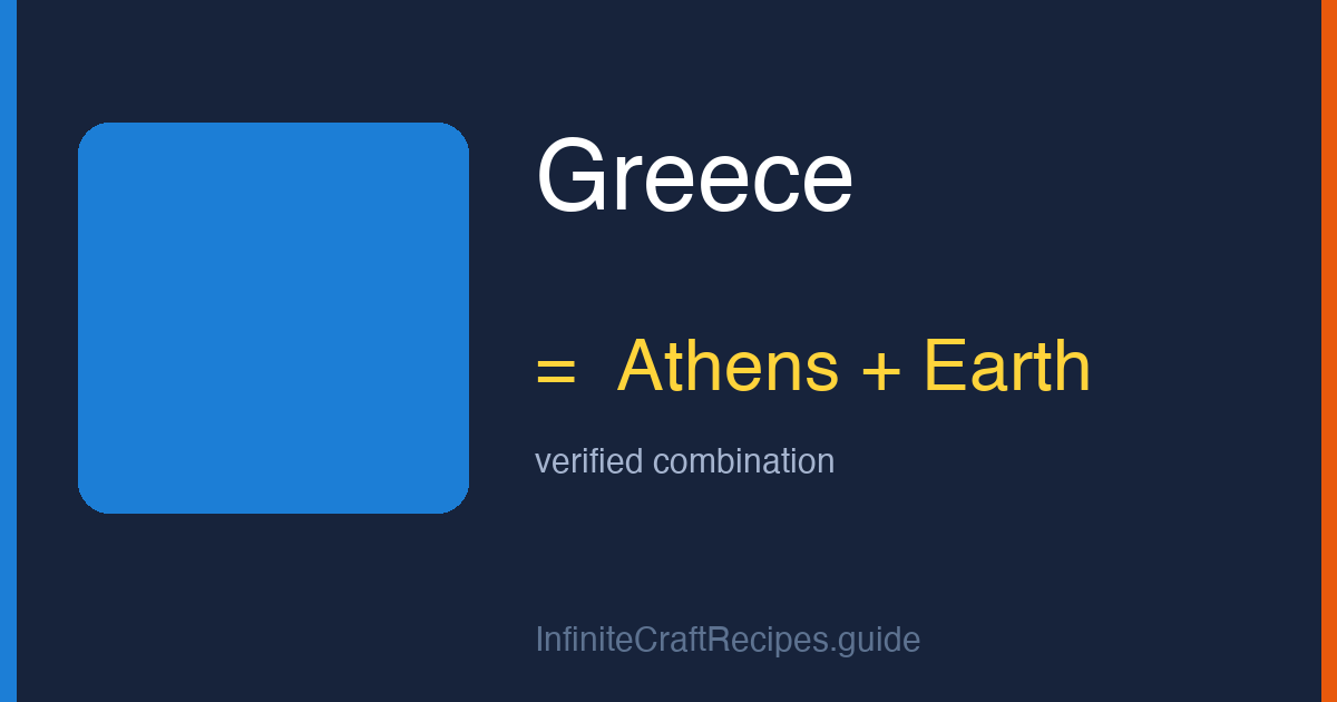 How to make Greece in Infinite Craft: combine Athens and Earth.