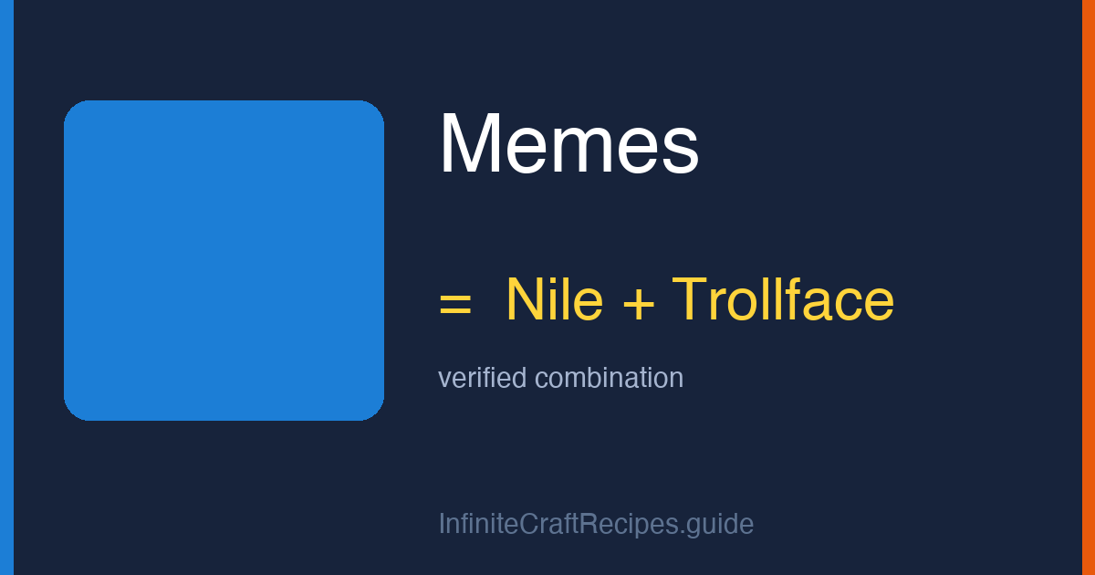 How to make Memes in Infinite Craft: combine Nile and Trollface.