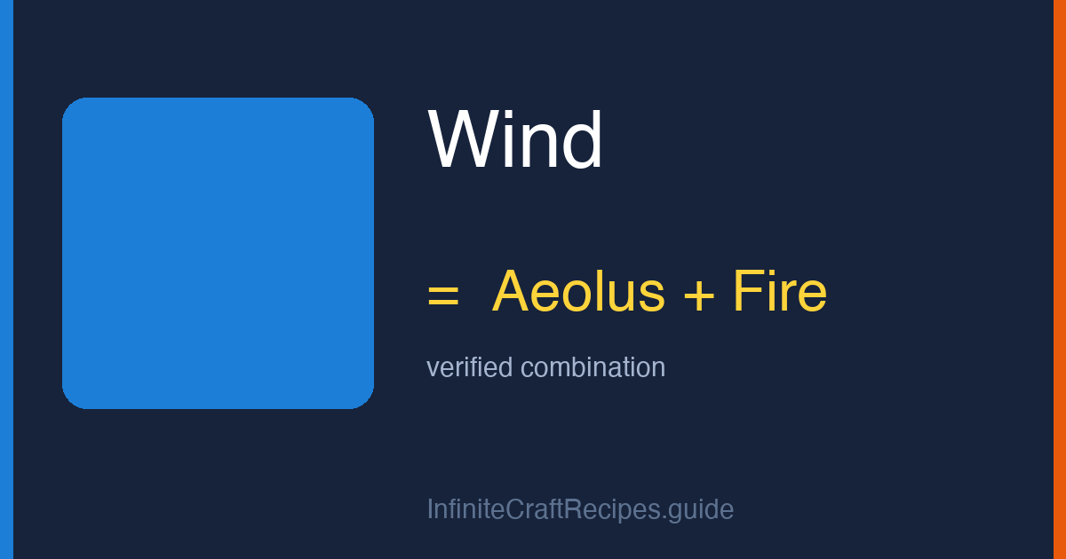 How to make Wind in Infinite Craft: combine Aeolus and Fire.